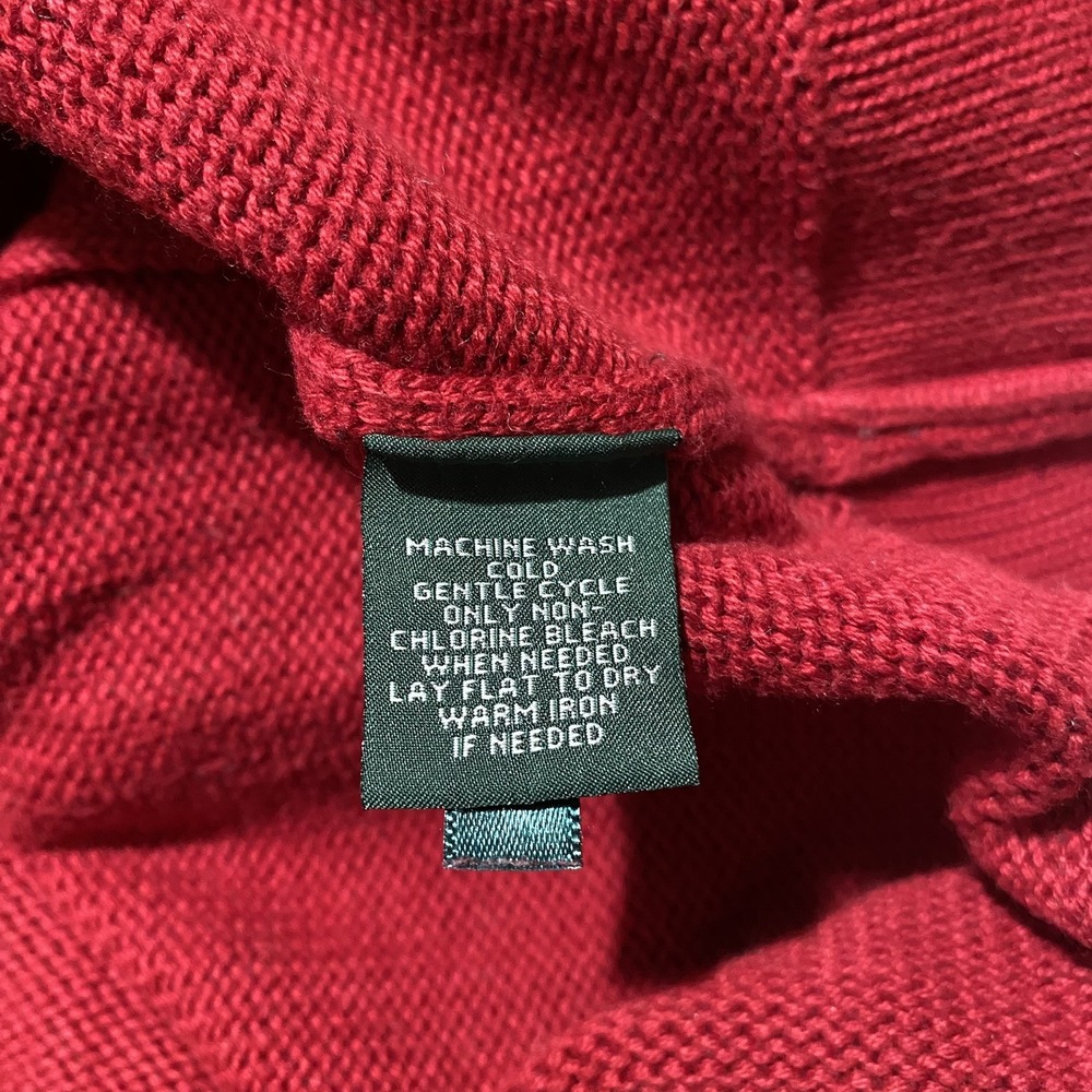 LRL Ralph Lauren Jeans Co 3/4 Zip Red Pullover Cotton Sweater Sz XL Athleisure - Picture 4 of 6